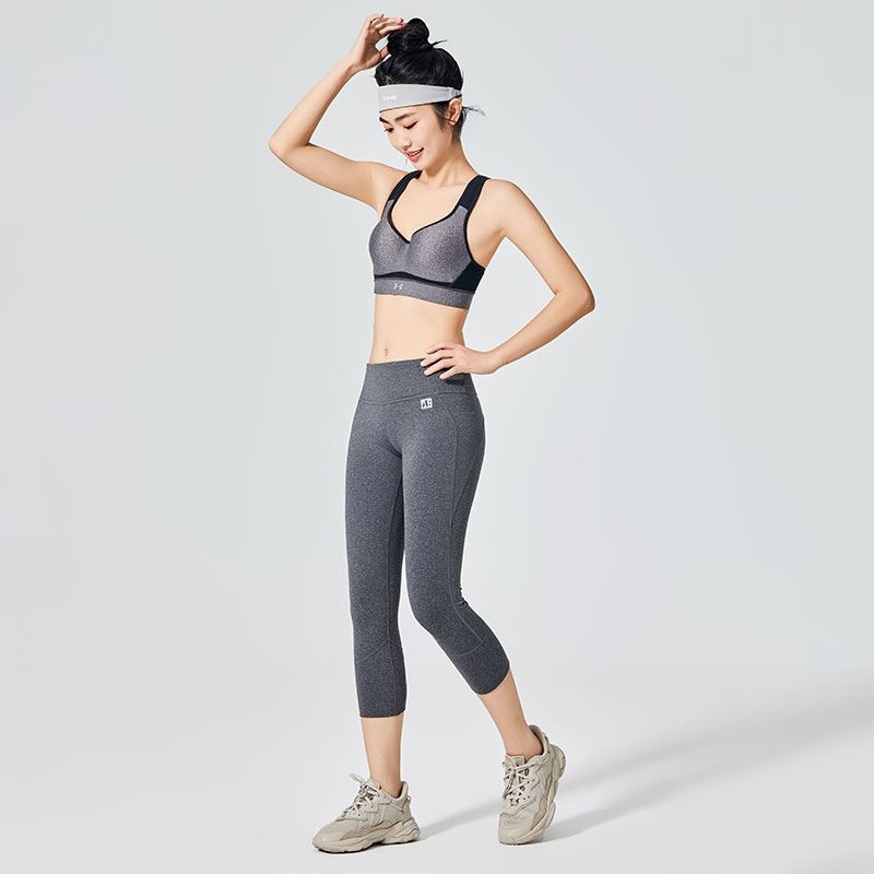 Leggings deportivos de cáñamo gris para mujer